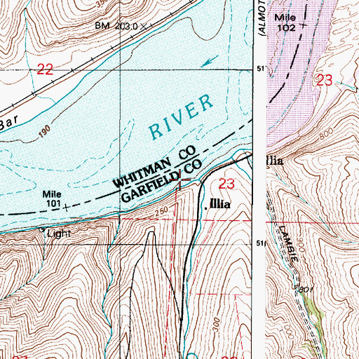Topographic Map of Casey Creek, WA