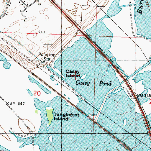 Topographic Map of Casey Island, WA