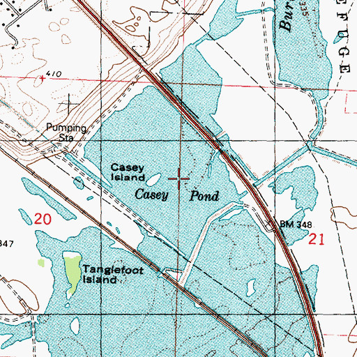 Topographic Map of Casey Pond, WA