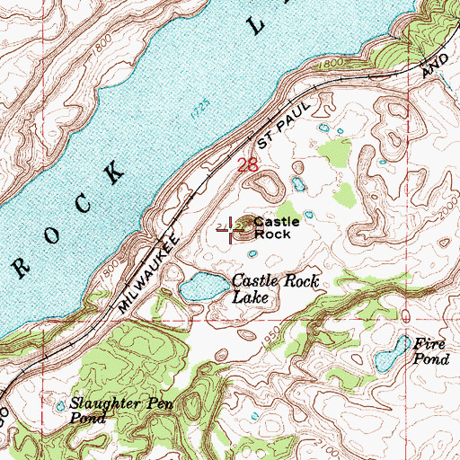 Topographic Map of Castle Rock, WA