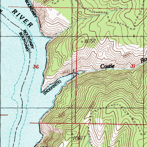 Topographic Map of Castle Rock Creek, WA