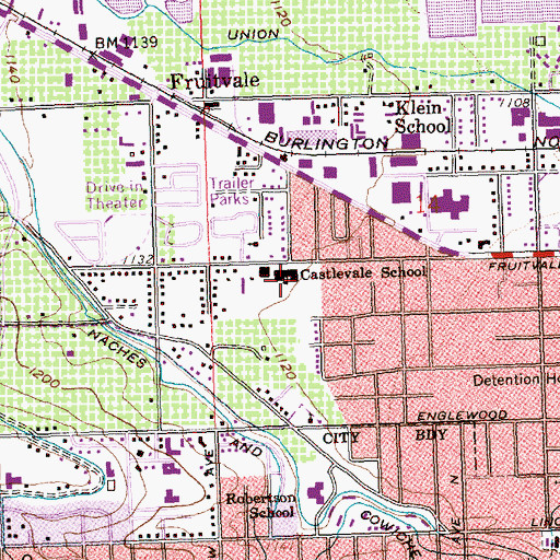 Topographic Map of Castlevale School, WA