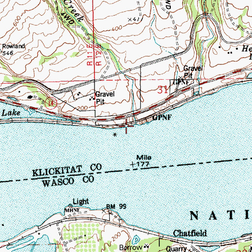 Topographic Map of Catherine Creek, WA