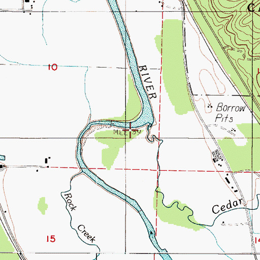 Topographic Map of Cedar Creek, WA