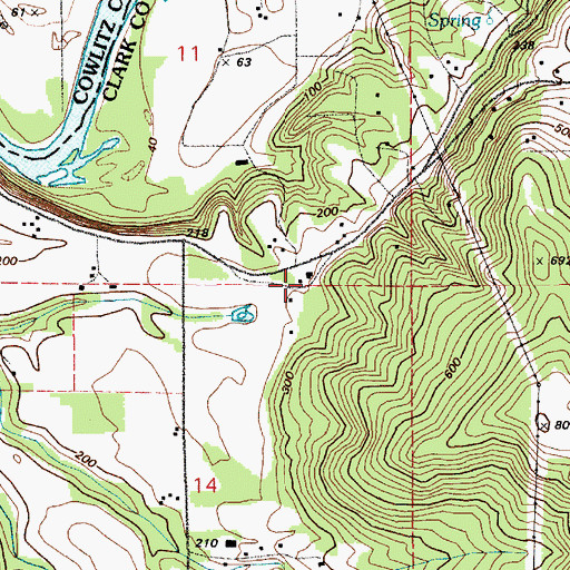 Topographic Map of Cedar Creek School, WA