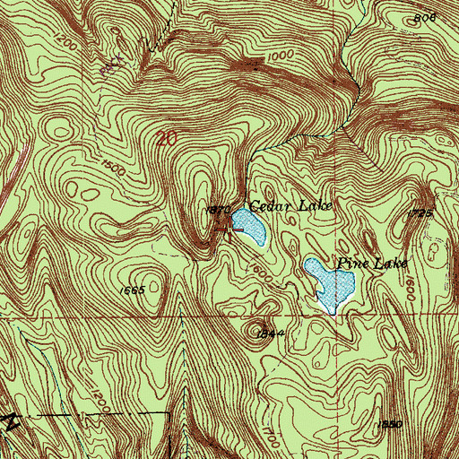 Topographic Map of Cedar Lake, WA