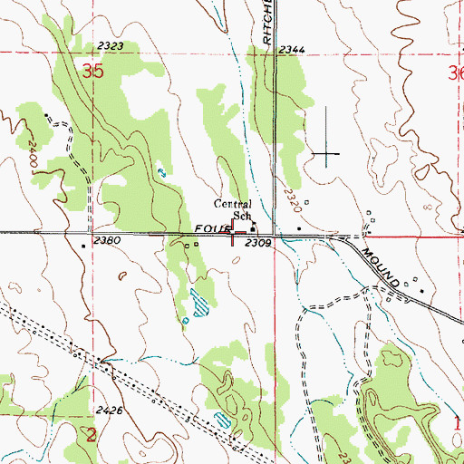 Topographic Map of Central School, WA