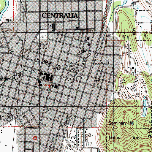 Topographic Map of Centralia, WA