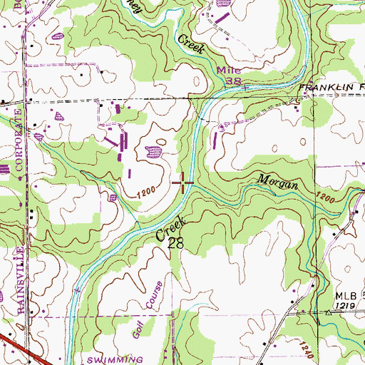 Topographic Map of Morgan Creek, AL