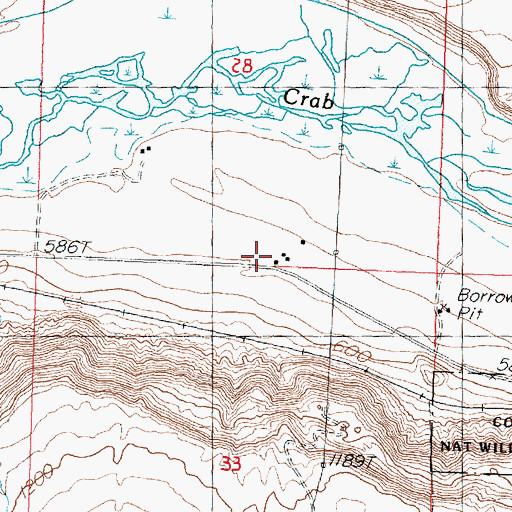 Topographic Map of Chadbourne Ranch, WA