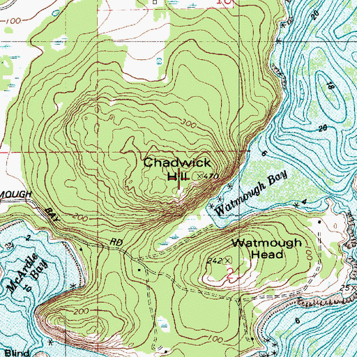 Topographic Map of Chadwick Hill, WA