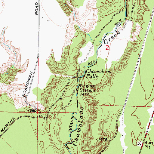 Topographic Map of Chamokane Falls, WA