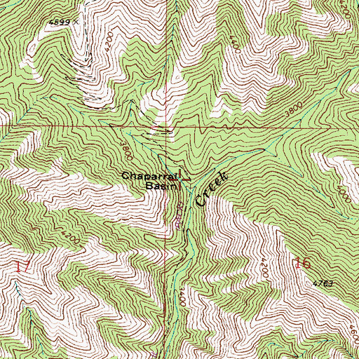 Topographic Map of Chaparral Basin, WA