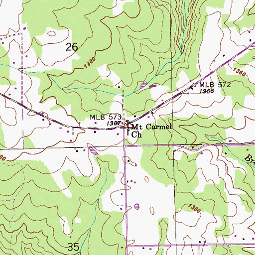 Topographic Map of Mount Carmel Church, AL