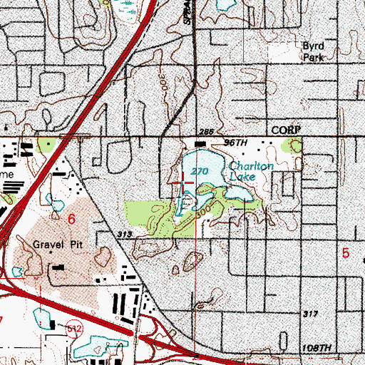 Topographic Map of Charlton Lake, WA
