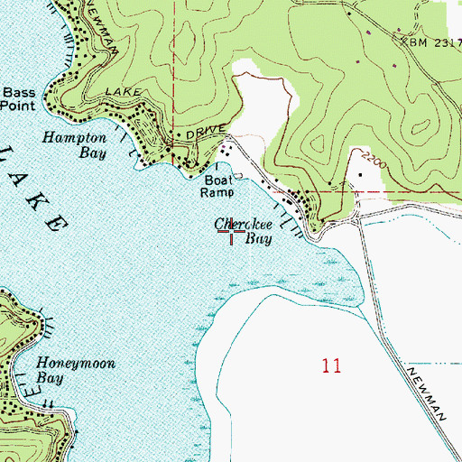 Topographic Map of Cherokee Bay, WA