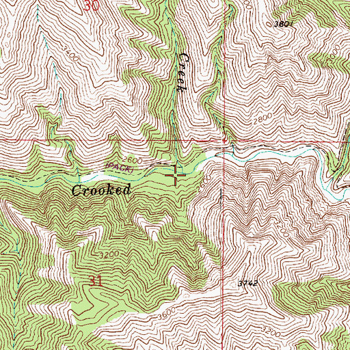 Topographic Map of Cherry Creek, WA