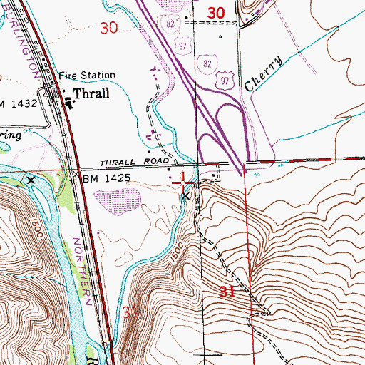 Topographic Map of Cherry Creek, WA