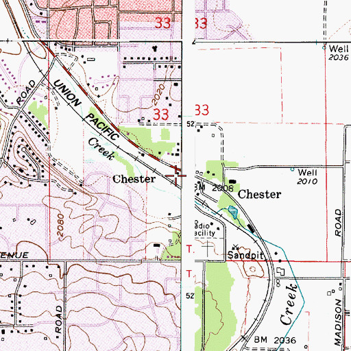 Topographic Map of Chester, WA