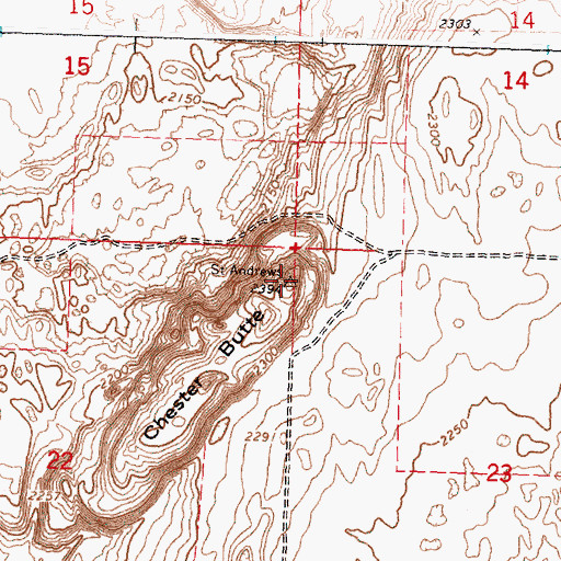 Topographic Map of Chester Butte, WA