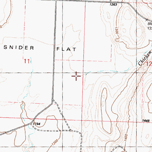 Topographic Map of Chicken Creek, WA