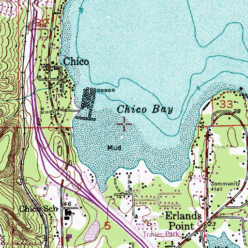 Topographic Map of Chico Bay, WA
