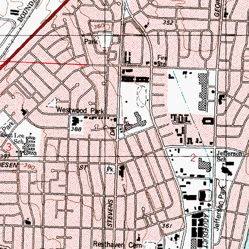 Topographic Map of Chief Joseph Middle School, WA
