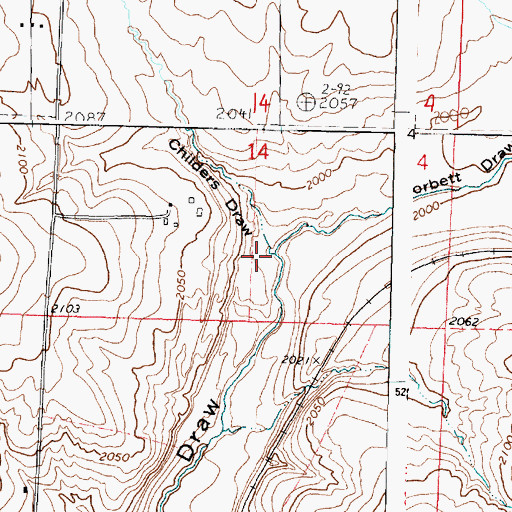 Topographic Map of Childers Draw, WA