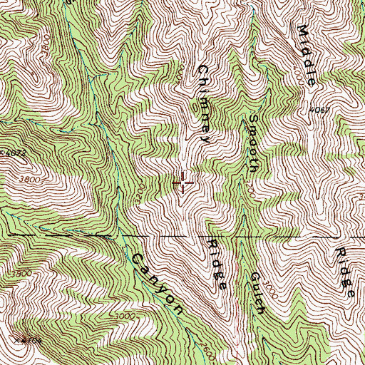 Topographic Map of Chimney Ridge, WA