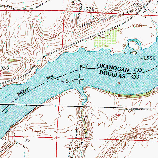 Topographic Map of China Creek, WA