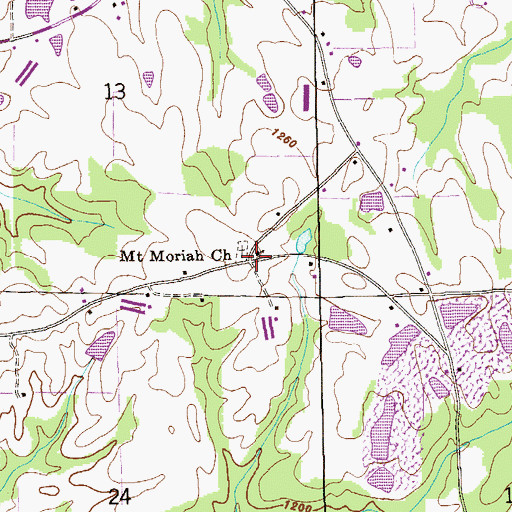 Topographic Map of Mount Moriah Church, AL