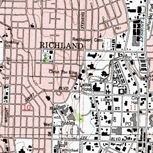 Topographic Map of Christ the King School, WA