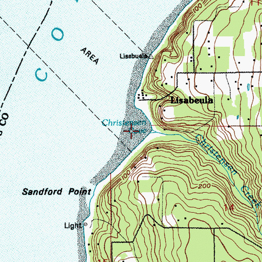 Topographic Map of Christensen Cove, WA