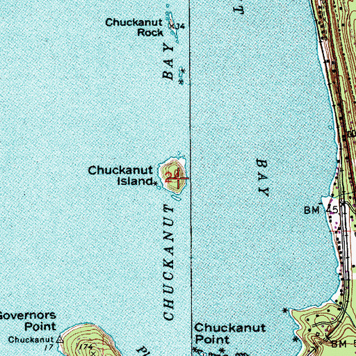 Topographic Map of Chuckanut Island, WA
