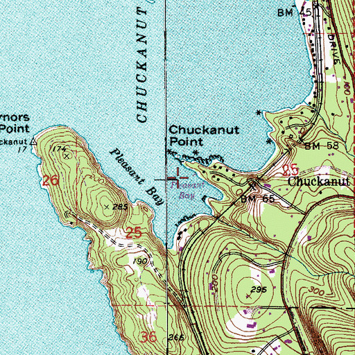 Topographic Map of Chuckanut Point, WA
