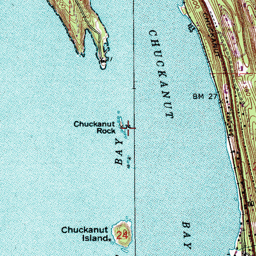 Topographic Map of Chuckanut Rock, WA