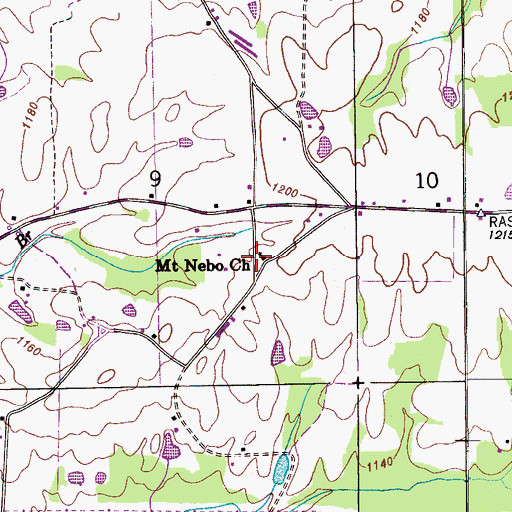 Topographic Map of Mount Nebo Church, AL