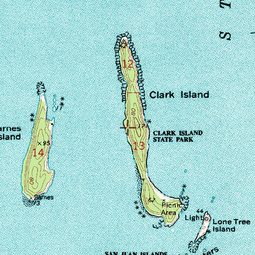 Topographic Map of Clark Island, WA