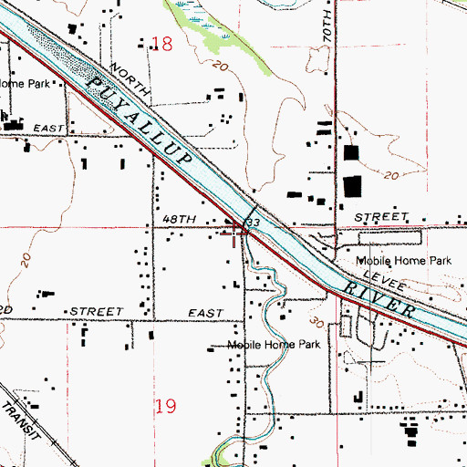 Topographic Map of Clarks Creek, WA