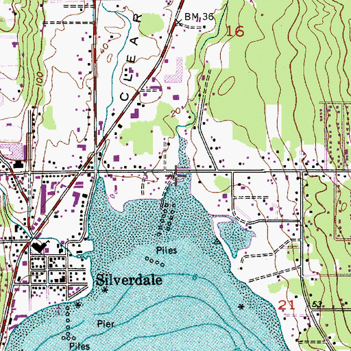 Topographic Map of Clear Creek, WA