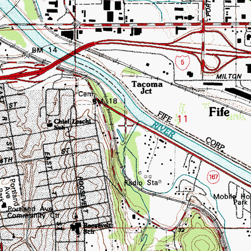 Topographic Map of Clear Creek, WA