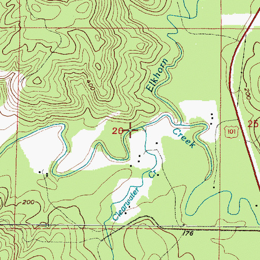 Topographic Map of Clearwater Creek, WA