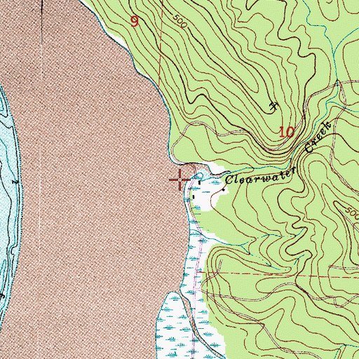 Topographic Map of Clearwater Creek, WA