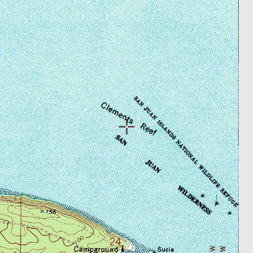 Topographic Map of Clements Reef, WA