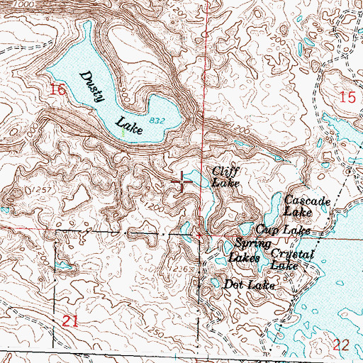Topographic Map of Cliff Lake, WA