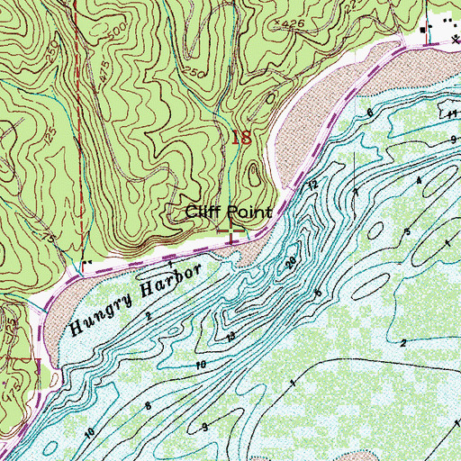Topographic Map of Cliff Point, WA
