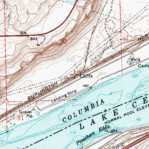 Topographic Map of Cliffs, WA