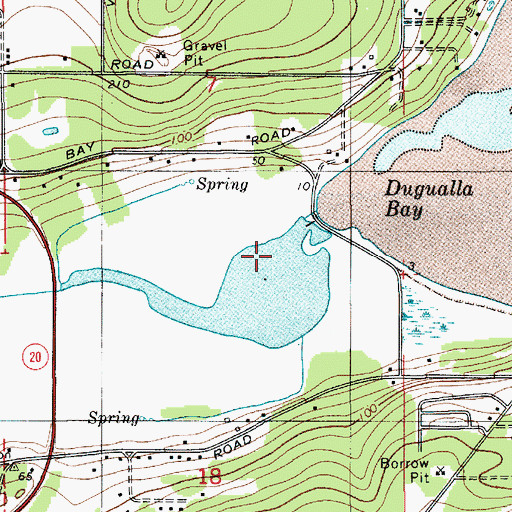 Topographic Map of Clover Valley, WA