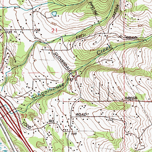 Topographic Map of Cloverdale School, WA