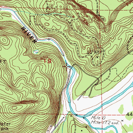 Topographic Map of Coal Bank Bridge, WA